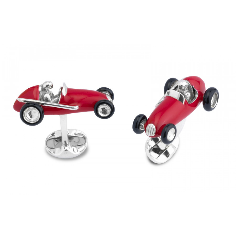 Racing Car Cufflinks in Sterling Silver