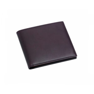 Leather Credit Card 8 Wallet in Wine with Orange Lining