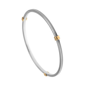BA37GD Silver Bangle with Gold Detail