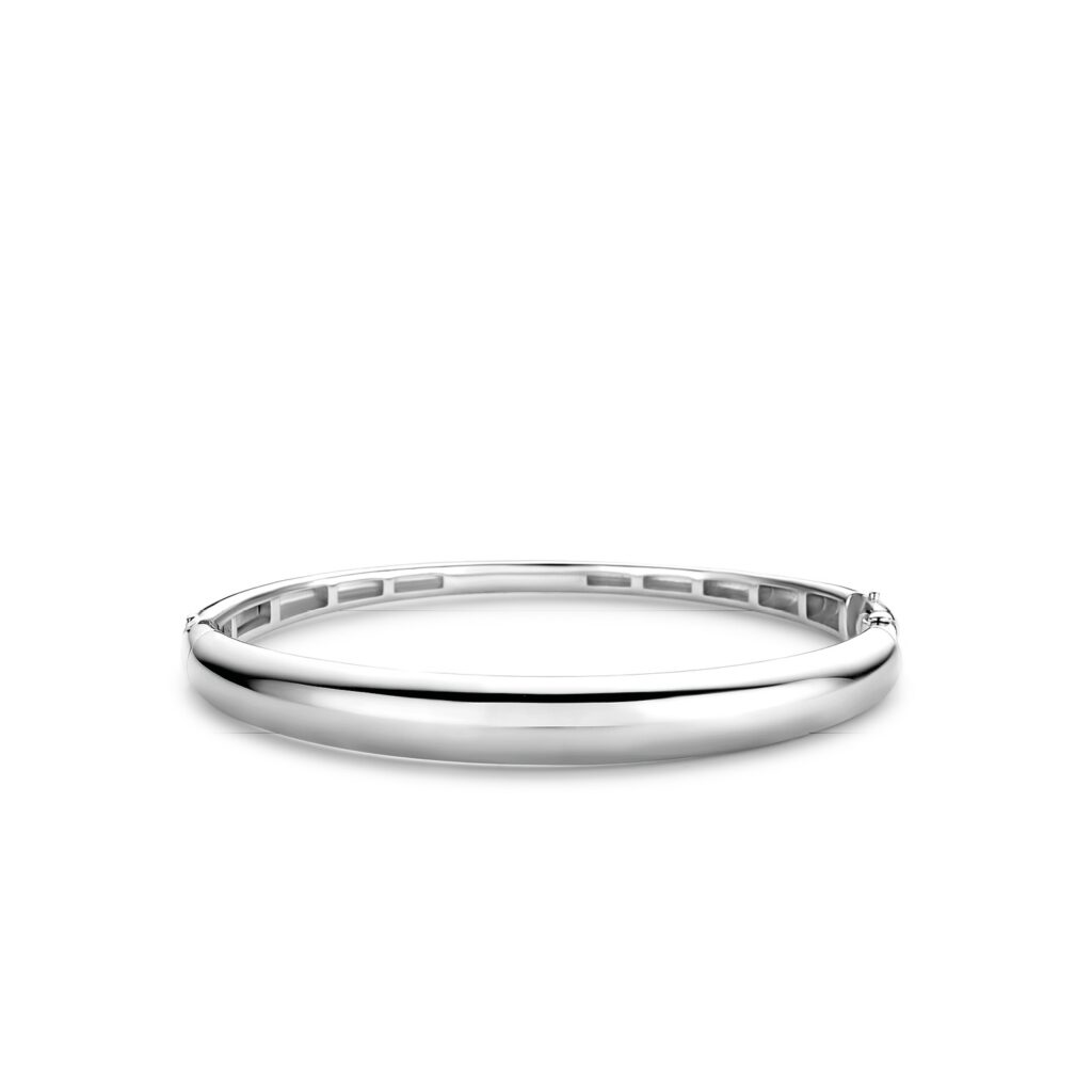 Ti Sento Plain Silver Hinged Bangle