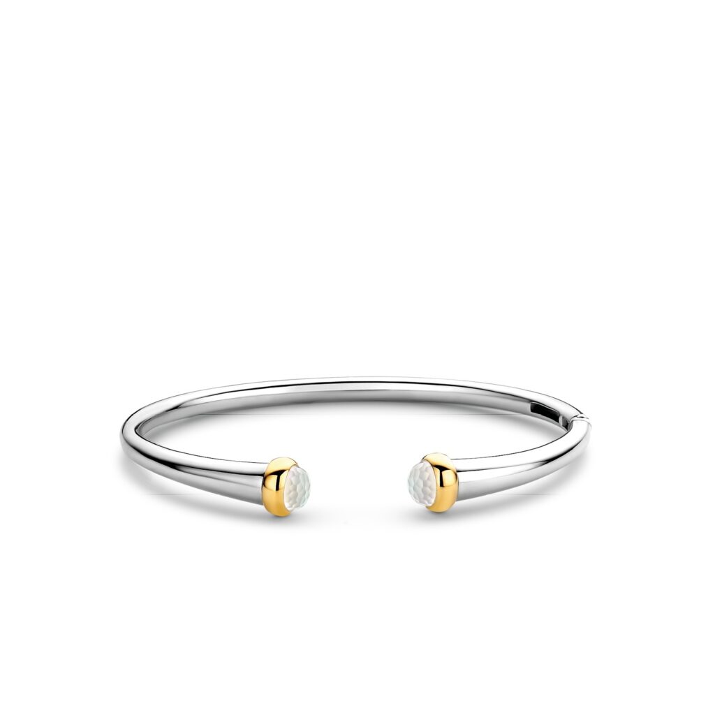 Ti Sento Plain Silver Hinged Torq Bangle