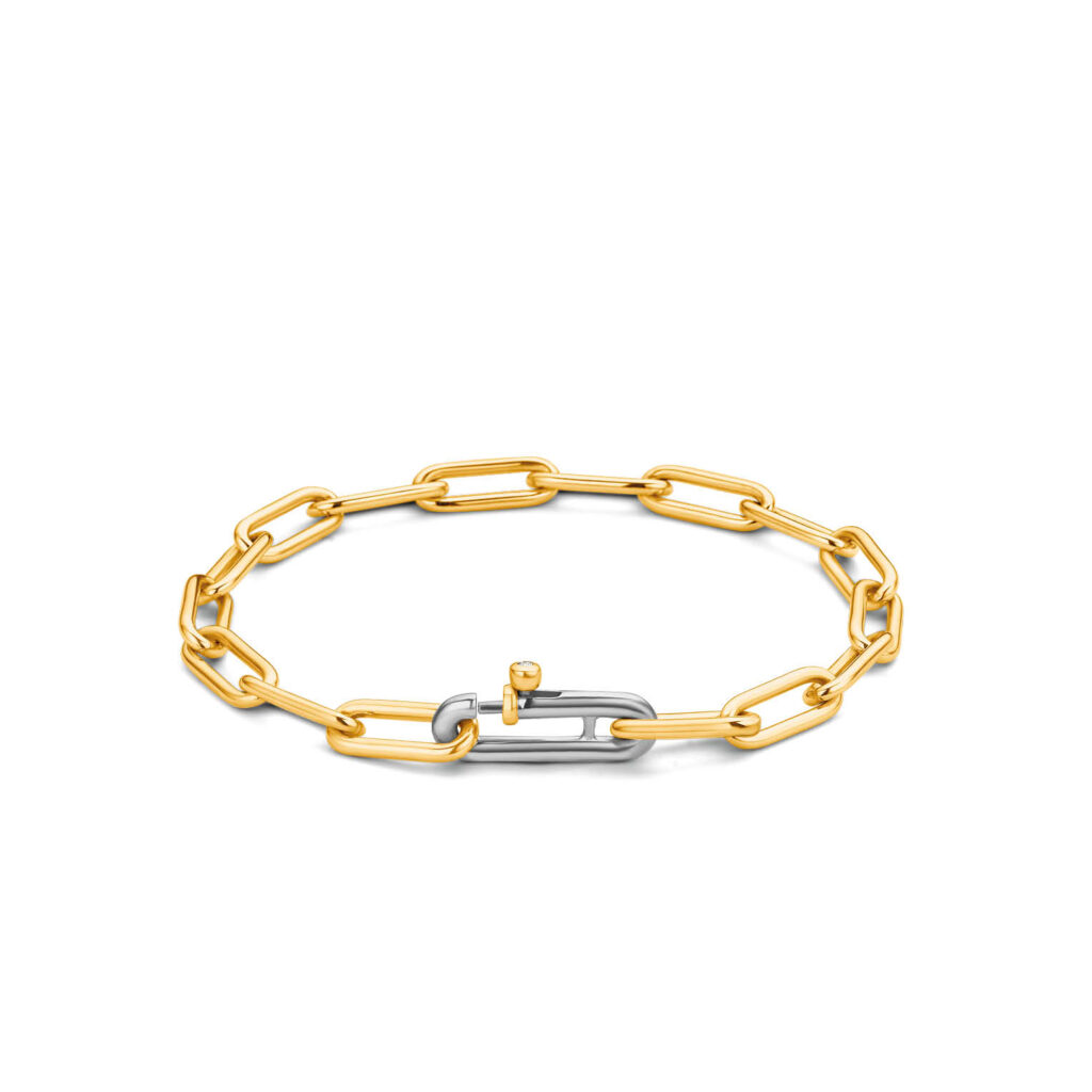 Ti Sento Long Linked Bracelet in Gold Plated Silver