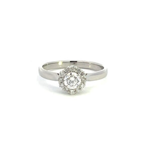 Diamond Halo Cluster Ring