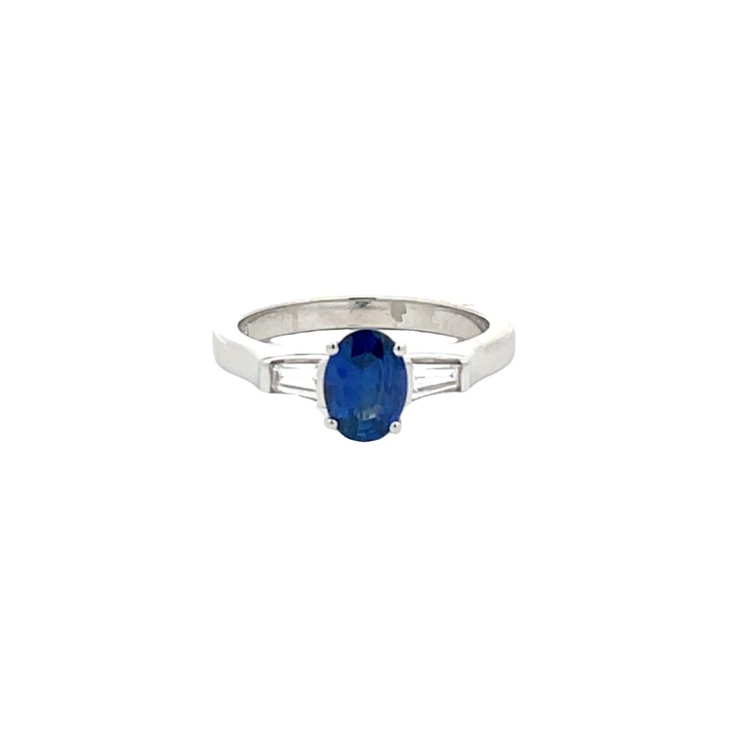 Sapphire & Diamond Three Stone Ring
