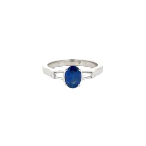 Sapphire & Diamond Three Stone Ring