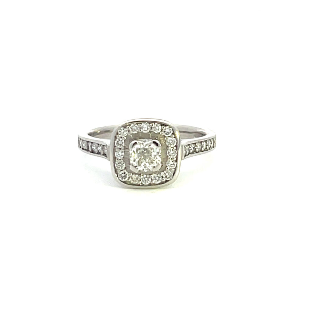 Cushion Shaped Diamond Cluster Ring