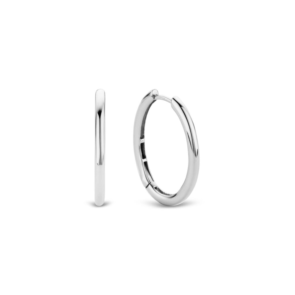 Ti Sento Plain Medium Hinged Hoop Earrings