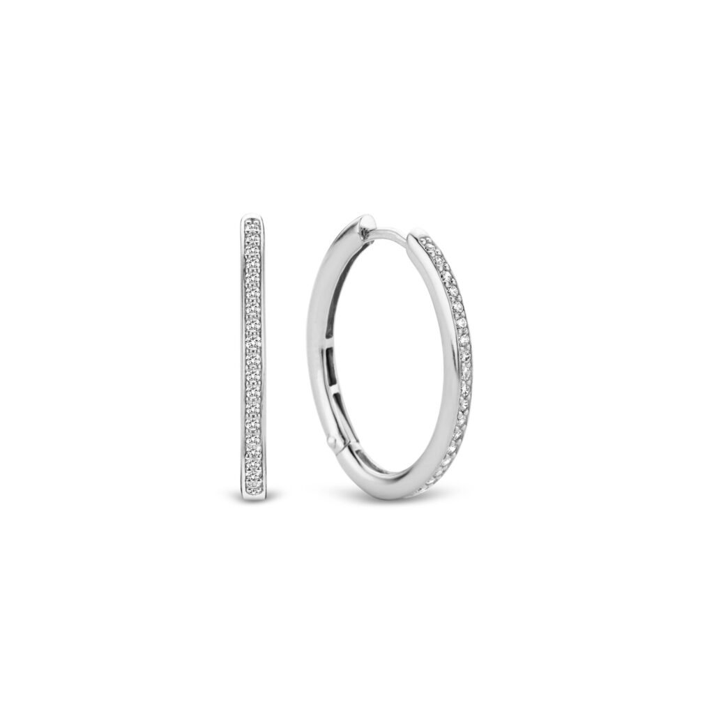 Ti Sento Hinged Stone Set Hoop Earrings