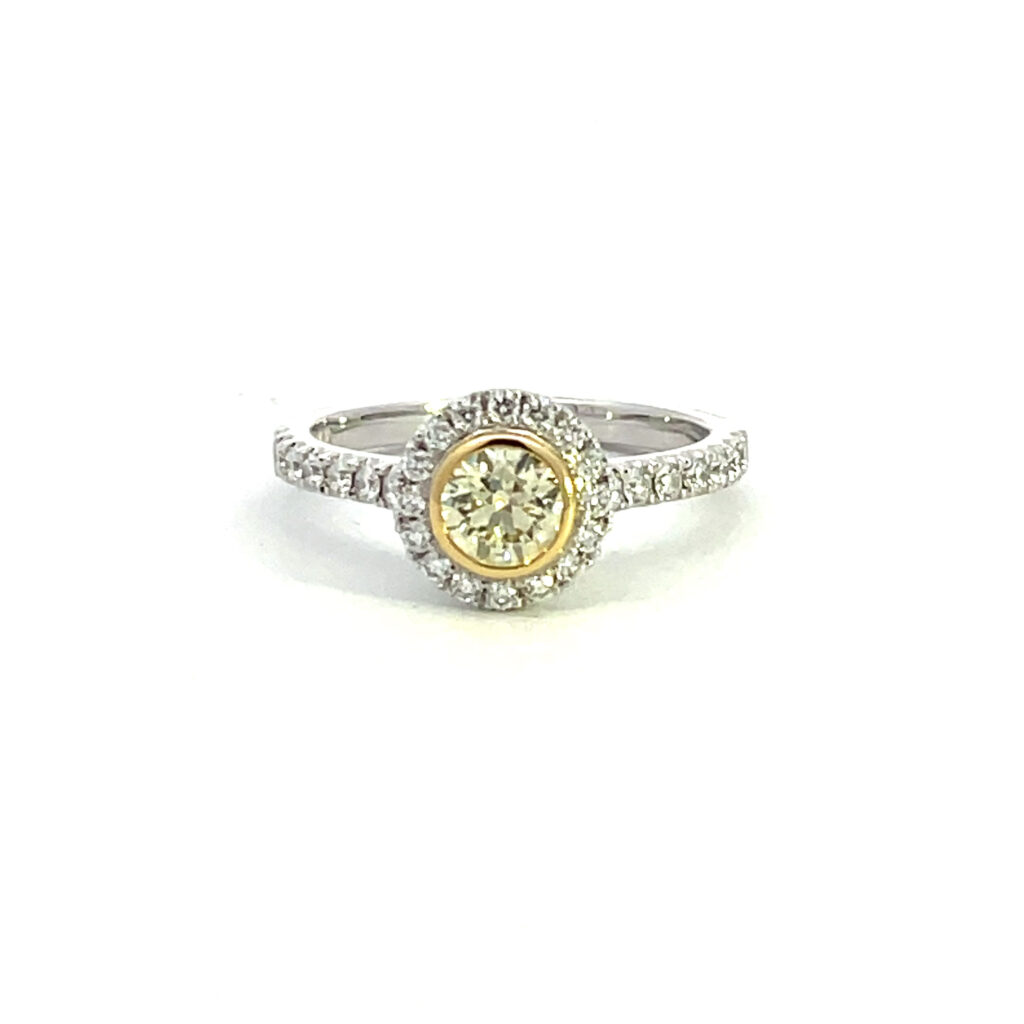 Yellow Diamond Cluster Ring
