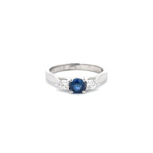 Sapphire & Diamond Three Stone Ring