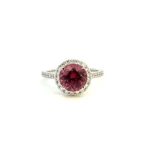 Pink Tourmaline & Diamond Cluster Ring