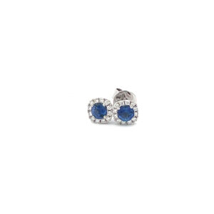 Sapphire & Diamond Cluster Earrings
