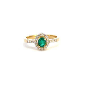 Emerald & Diamond Cluster Ring