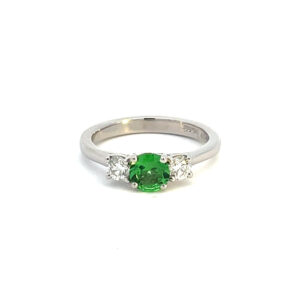 Tsavorite Garnet Trilogy Ring