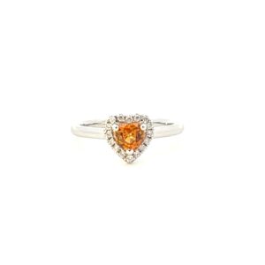 Orange Sapphire & Diamond Cluster