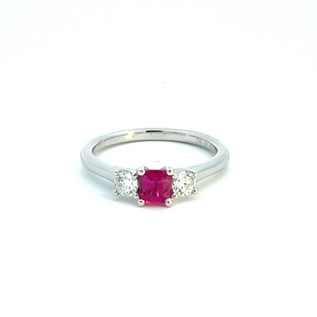 Pink Sapphire Trilogy Ring