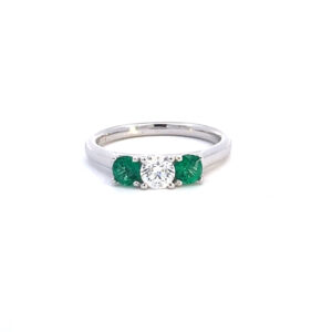 Diamond & Emerald Trilogy Ring