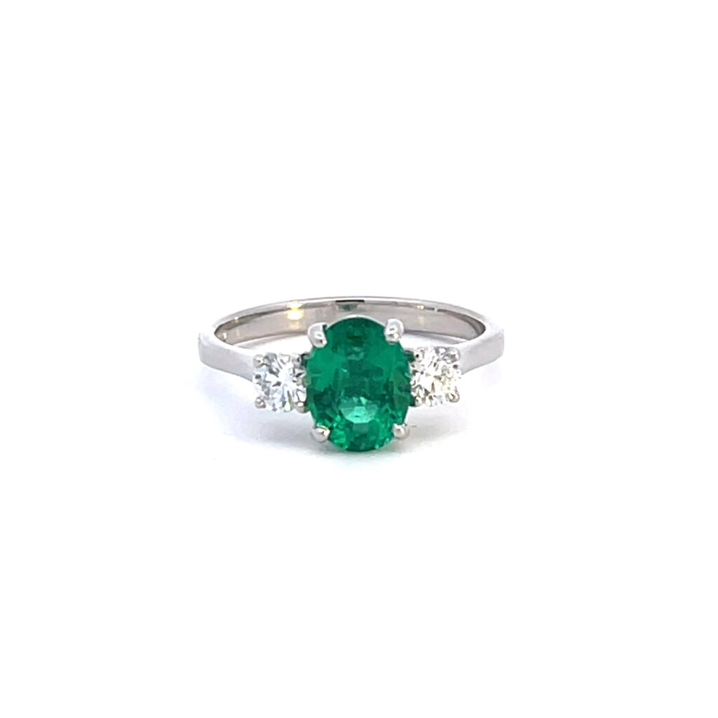 Emerald & Diamond Trilogy Ring