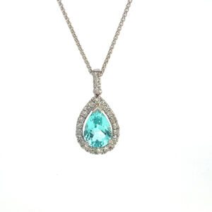 Paraiba Tourmaline & Diamond Pendant