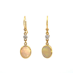 Opal & Diamond Drop Earrings