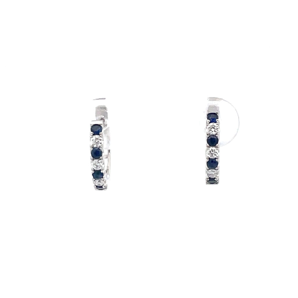Sapphire & Diamond Hoop Earrings