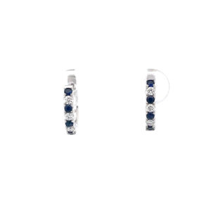 Sapphire & Diamond Hoop Earrings