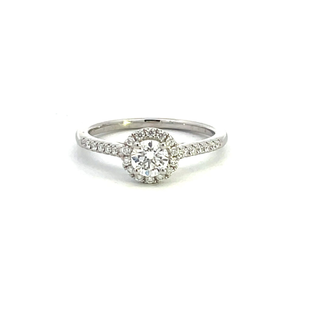 Circular Diamond Cluster Ring