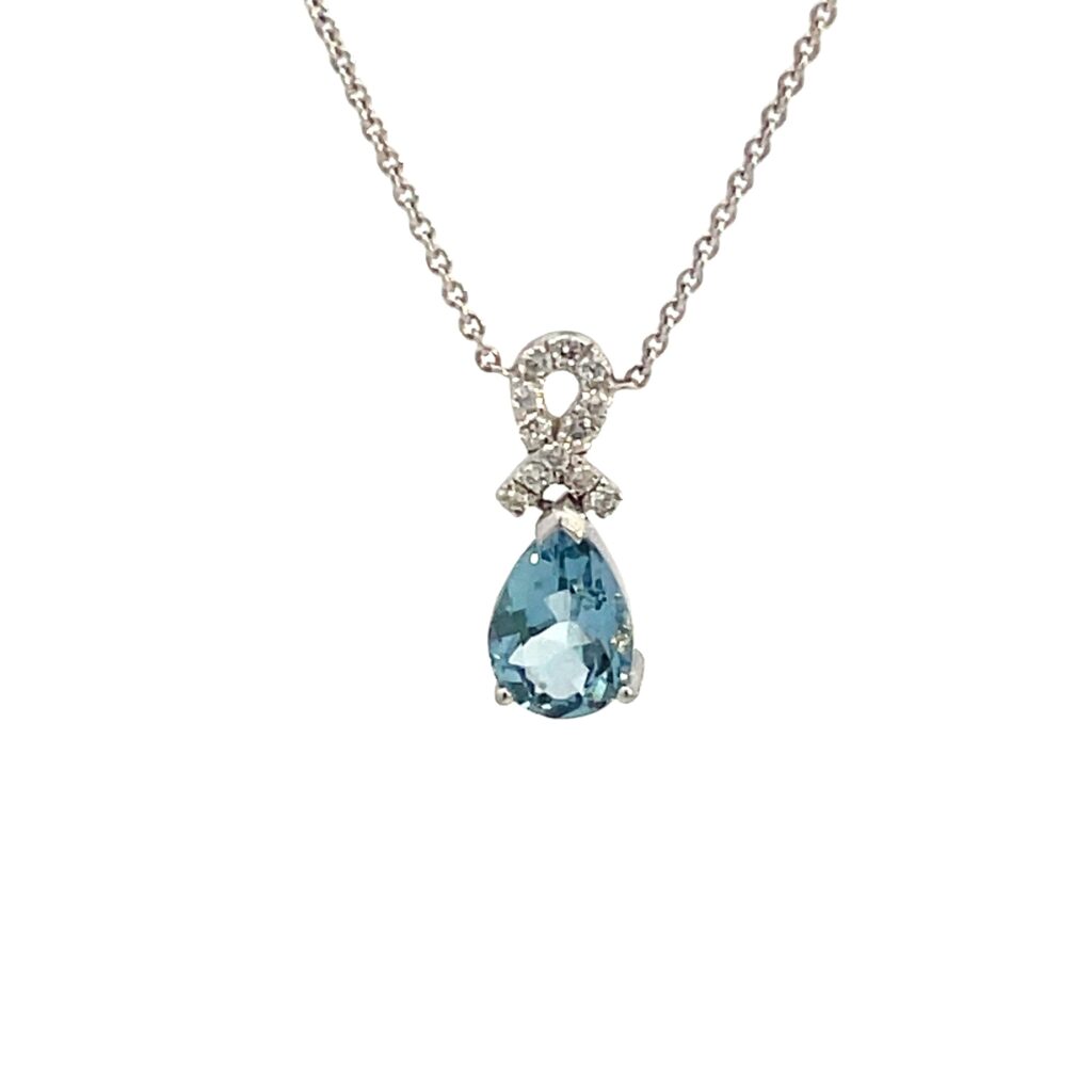 Aquamarine & Diamond Pendant