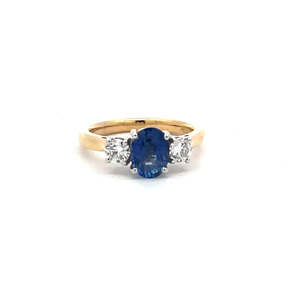 Sapphire & Diamond Trilogy Ring