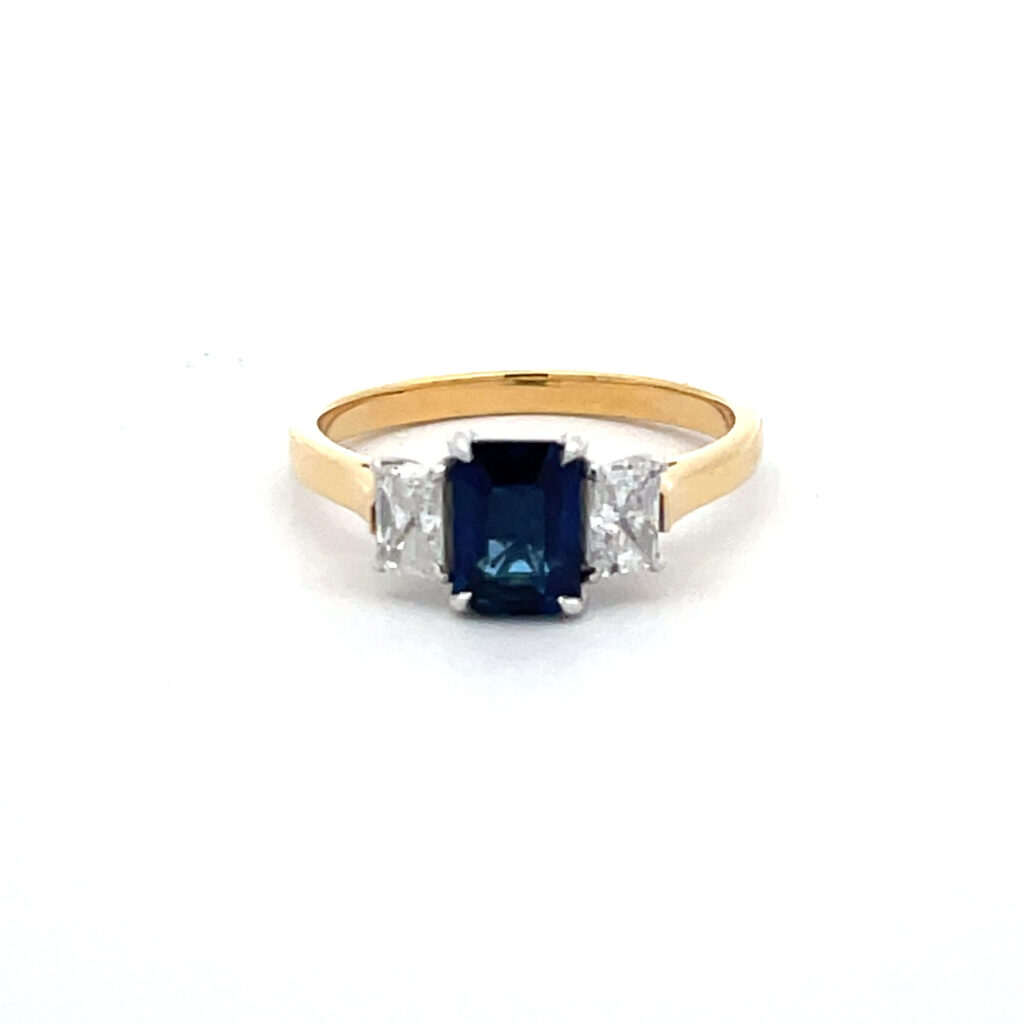 Sapphire & Diamond Trilogy Ring