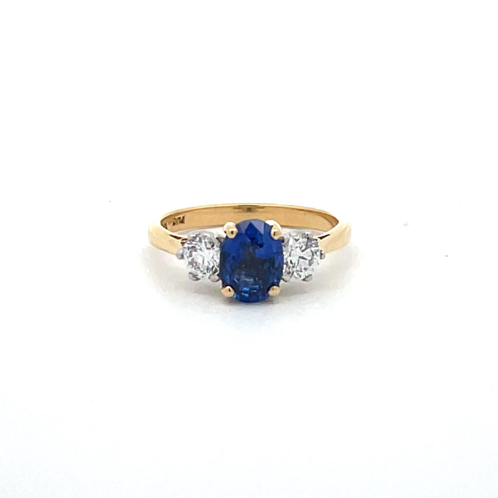Sapphire & Diamond Trilogy Ring
