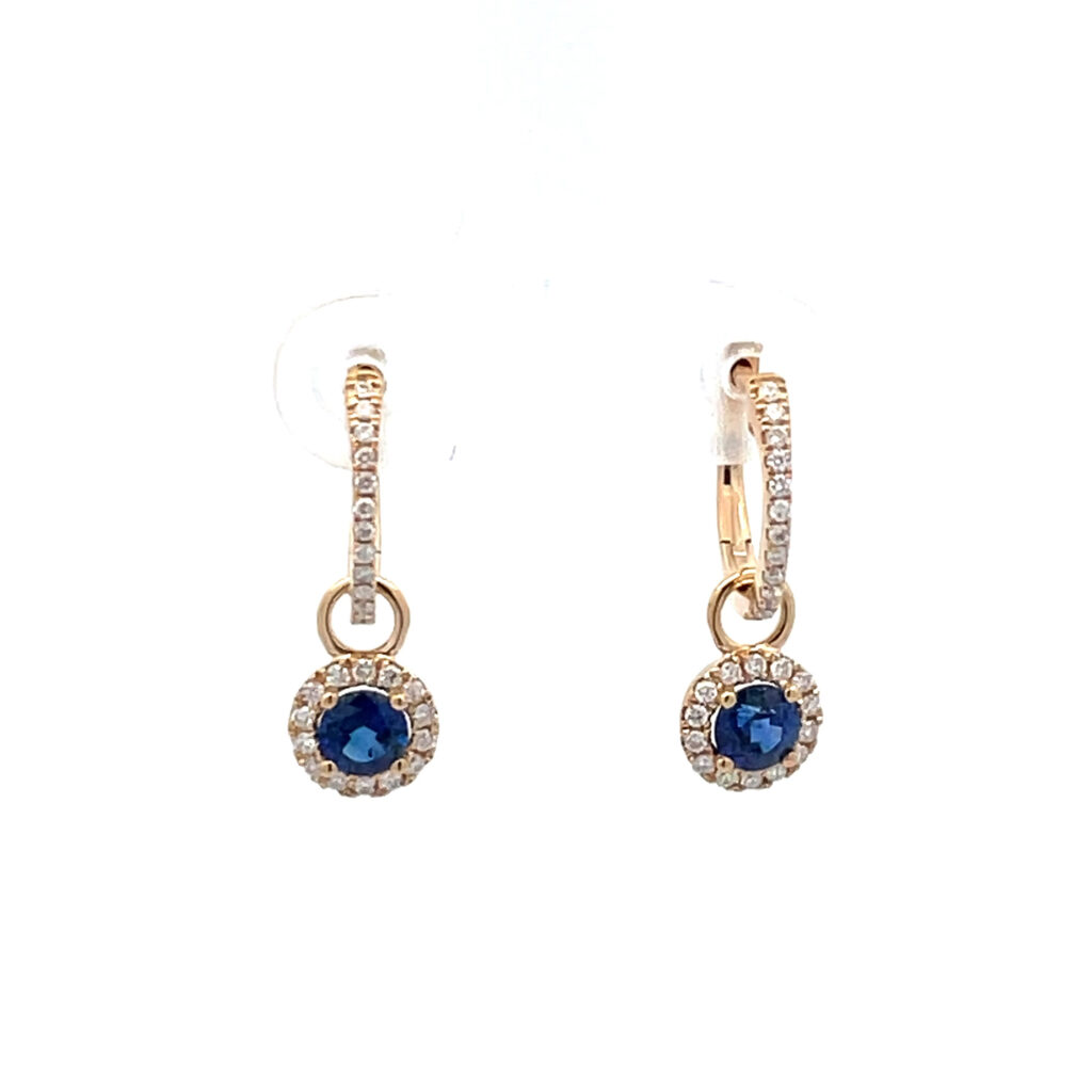 Sapphire & Diamond Hoop Drops