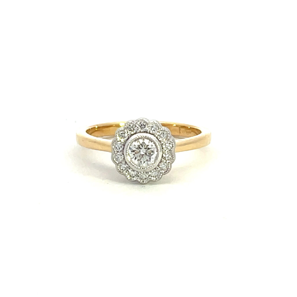 Round Diamond Cluster Ring