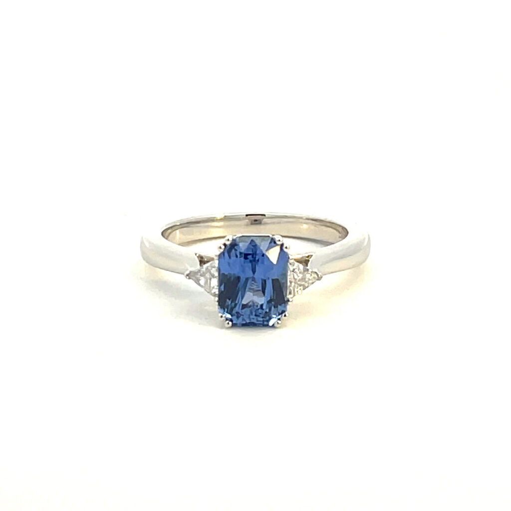 Ceylon Sapphire Trilogy Ring