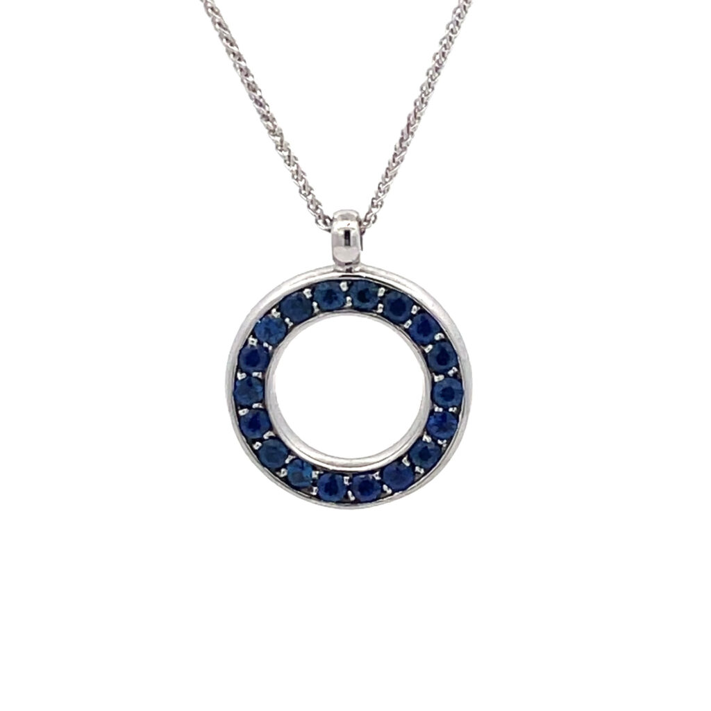 Sapphire & Diamond Reversible Pendant