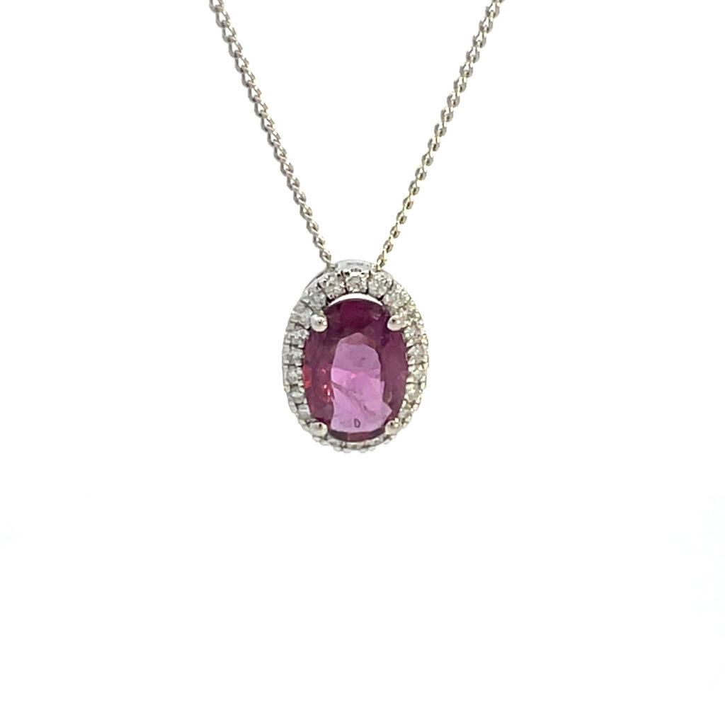 Pink Spinel & Diamond Pendant