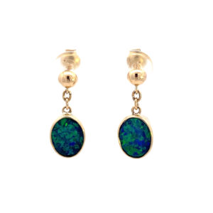 Opal Doublet Drop Earrings