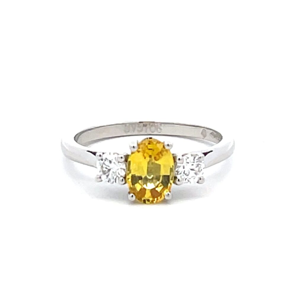Yellow Sapphire Trilogy Ring