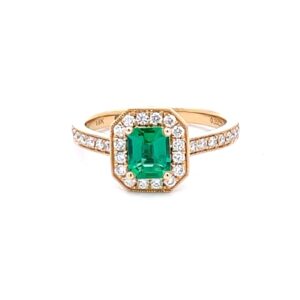 Emerald & Diamond Cluster Ring