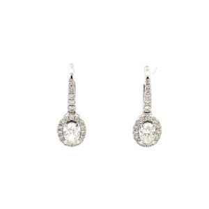 Oval Diamond Drop Earrings