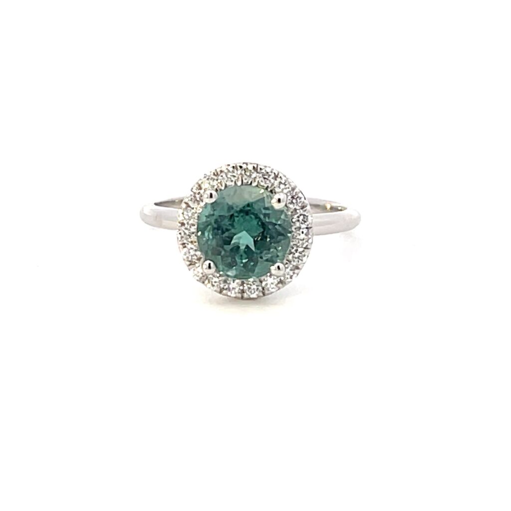 Tourmaline & Diamond Cluster Ring