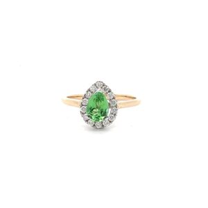 Mint Tourmaline & Diamond Ring