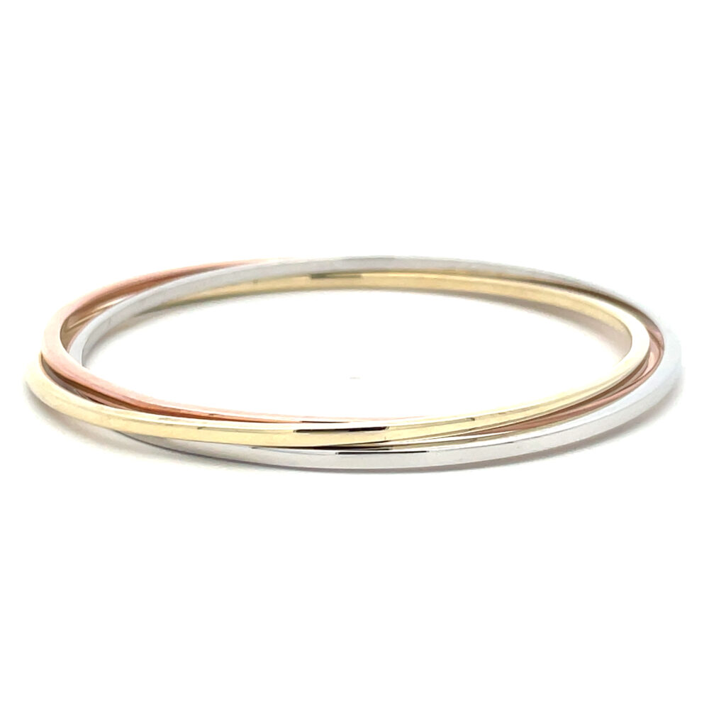 9ct Tri-Colour Russian Bangle