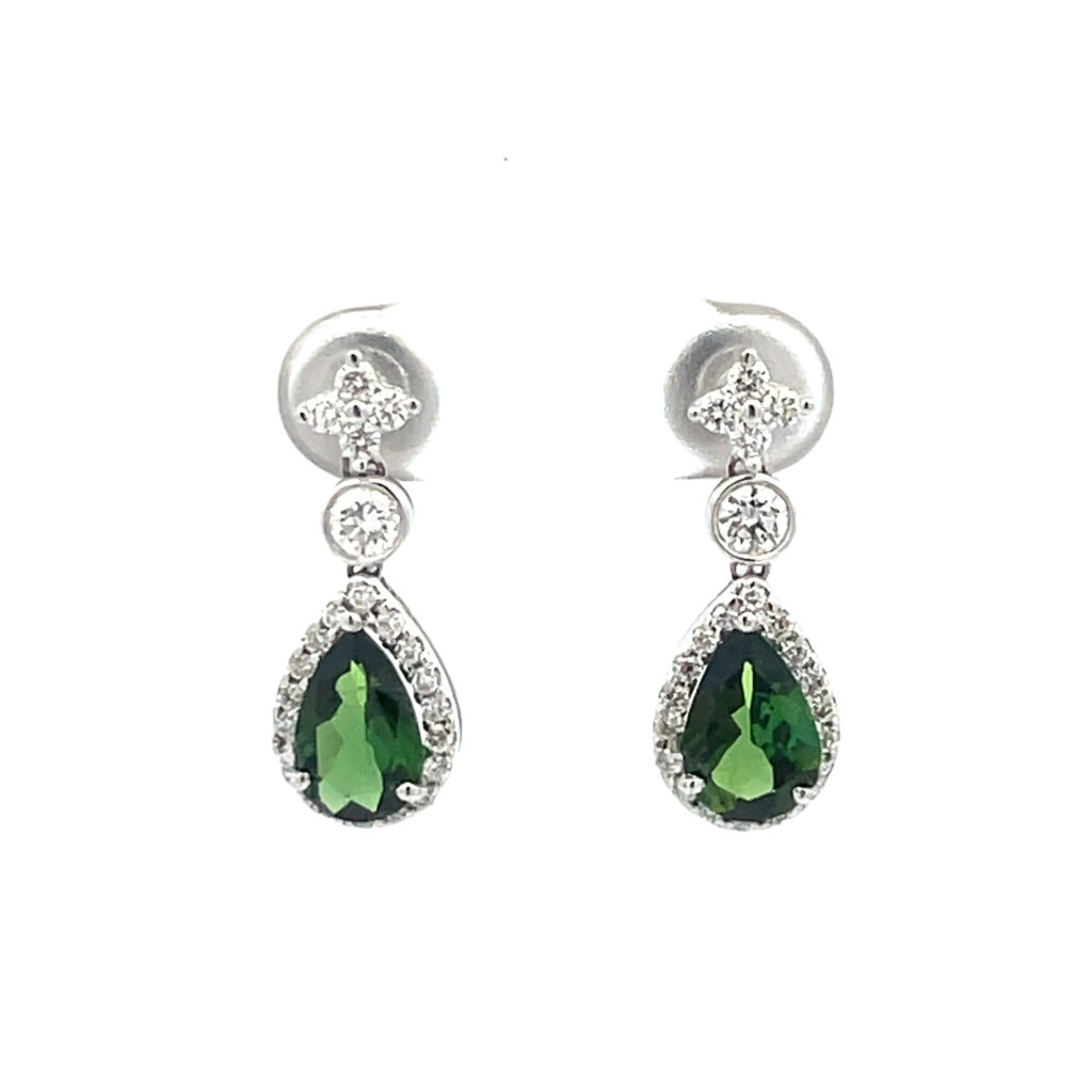 Tourmaline & Diamond Earrings