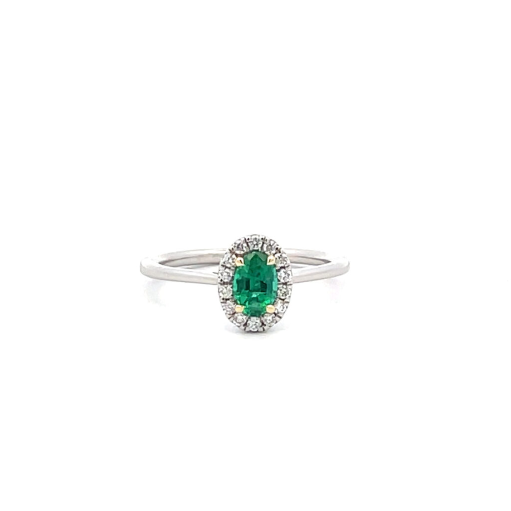 Emerald & Diamond Cluster Ring