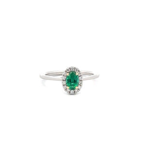 Emerald & Diamond Cluster Ring
