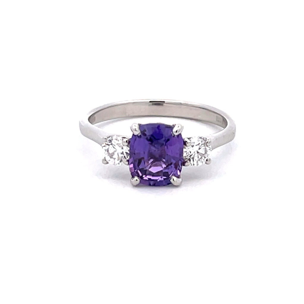 Purple Sapphire & Diamond Ring