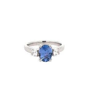 Ceylon Sapphire Trilogy Ring