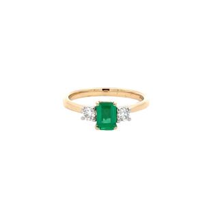 Emerald & Diamond Trilogy Ring