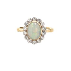 Opal & Diamond Cluster Ring